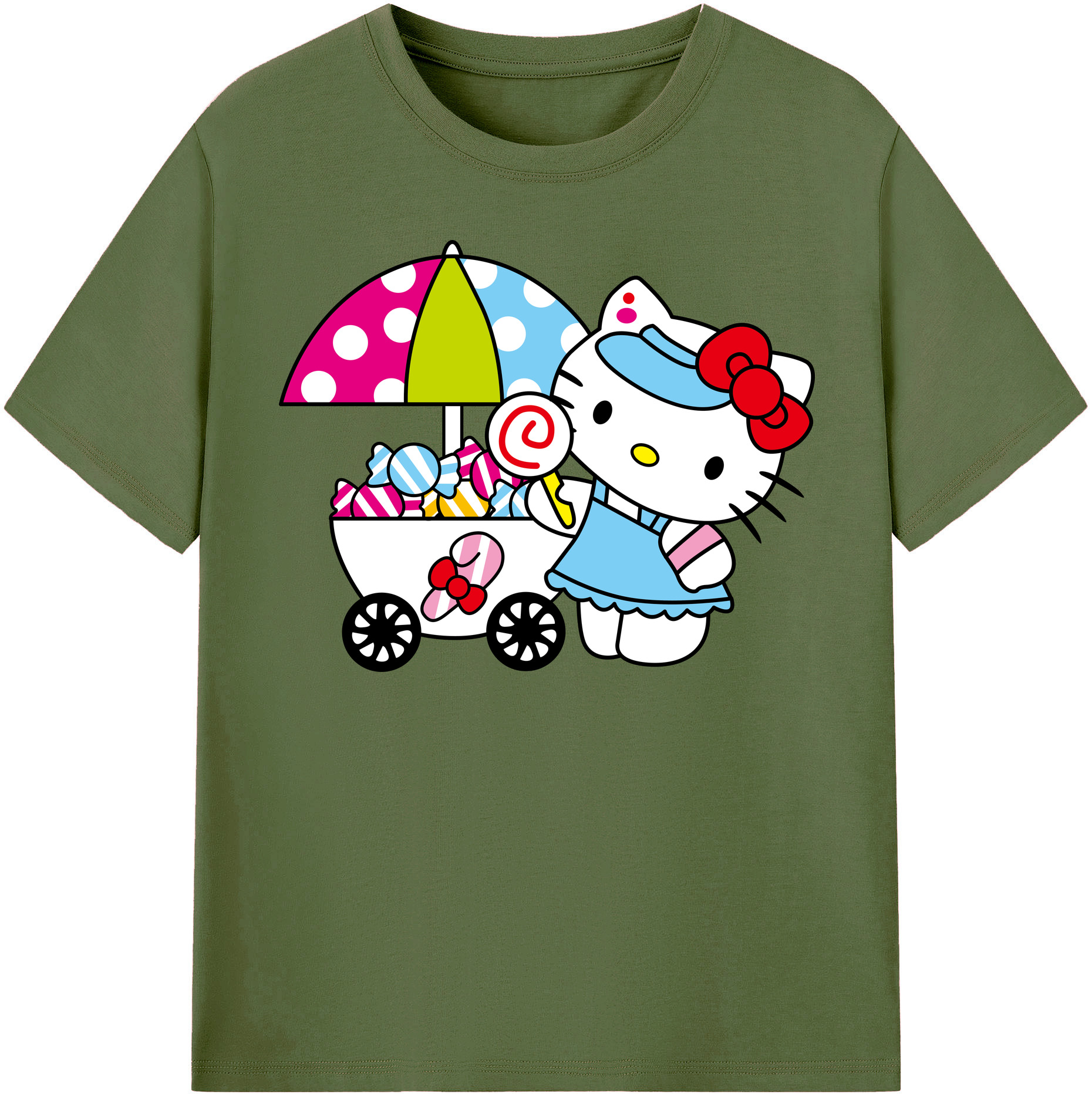 （画像用） Hello Kitty ハローキティ 綿100％半袖Tシャツ（フロントプリント）